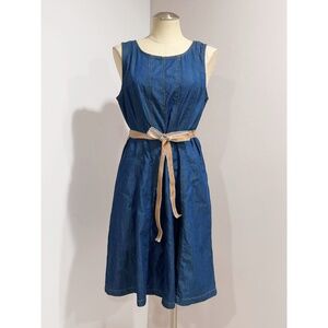 Laura Petites Women's Blue Cotton Denim Chambray Dress Size 12P